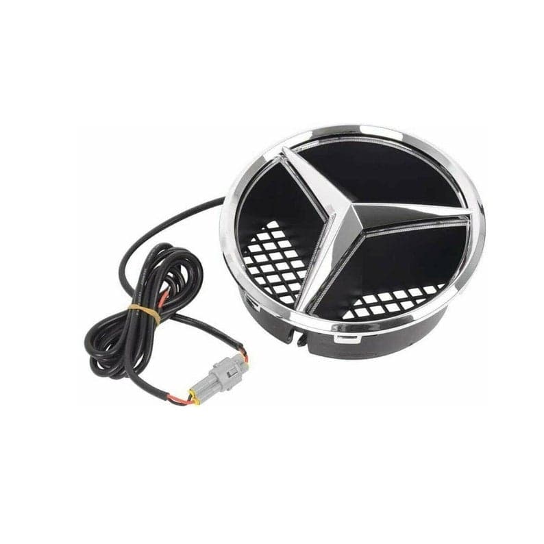 Mercedes Benz Front Grille Chrome 3 Star 18.5 cm LED Badge Fits A B E ML CLS R GLK