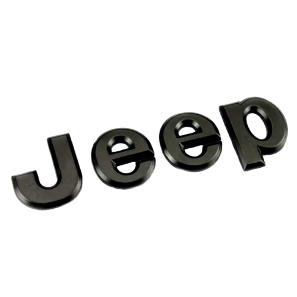 Matt Black Jeep 3D Badge Stick On For Front Grill Bonnet Badge Emblem Bonnet Or Rear Tailgate