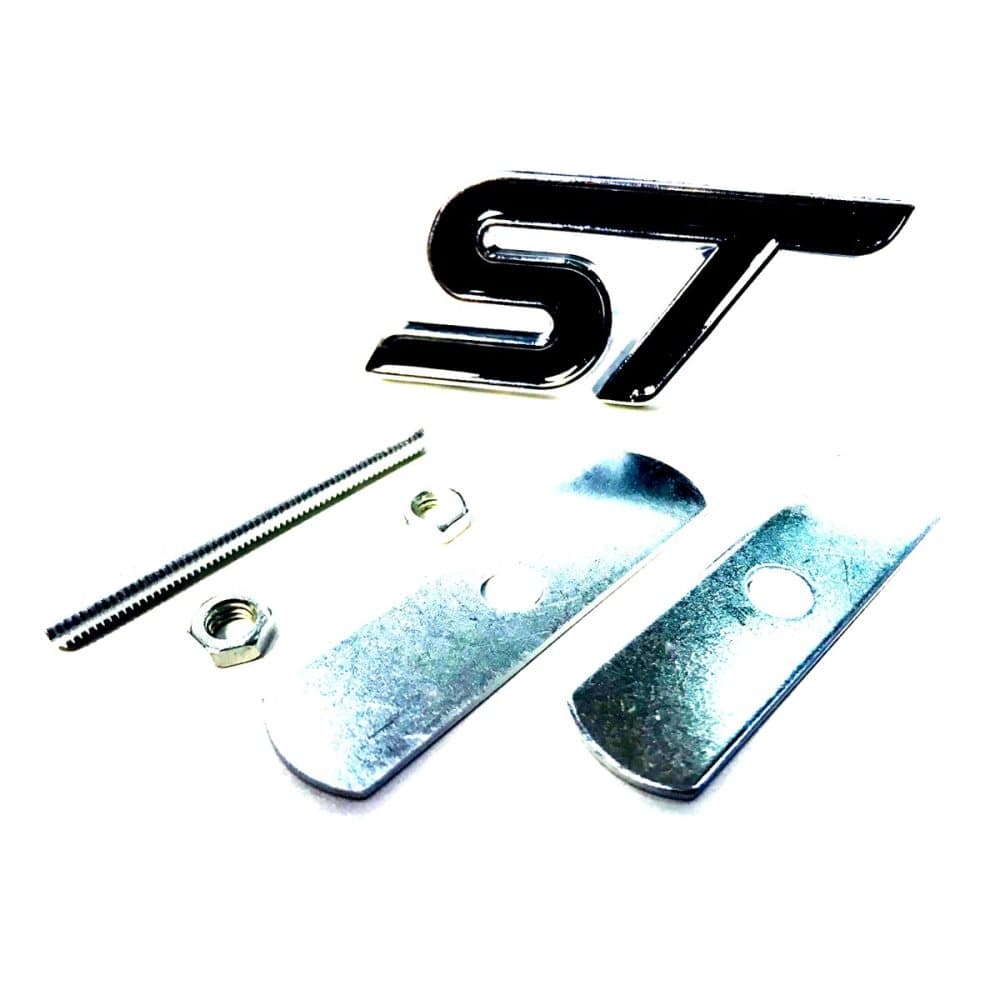 Chrome/Black Ford Metal ST Front Grill Bonnet Badge Emblem Grill Badge Emblem For Focus ST Fiesta ST