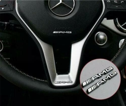2x Mercedes AMG Steering Wheel Speaker Badge Logo Emblem Sticker car accessories