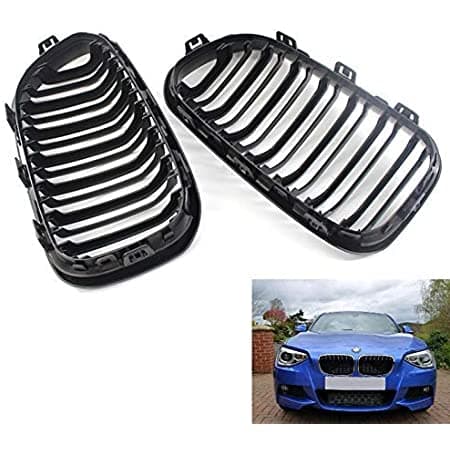 2x Front Kidney Gloss Black Grill Grille For BMW F20 & F21 1 Series 2015-2017