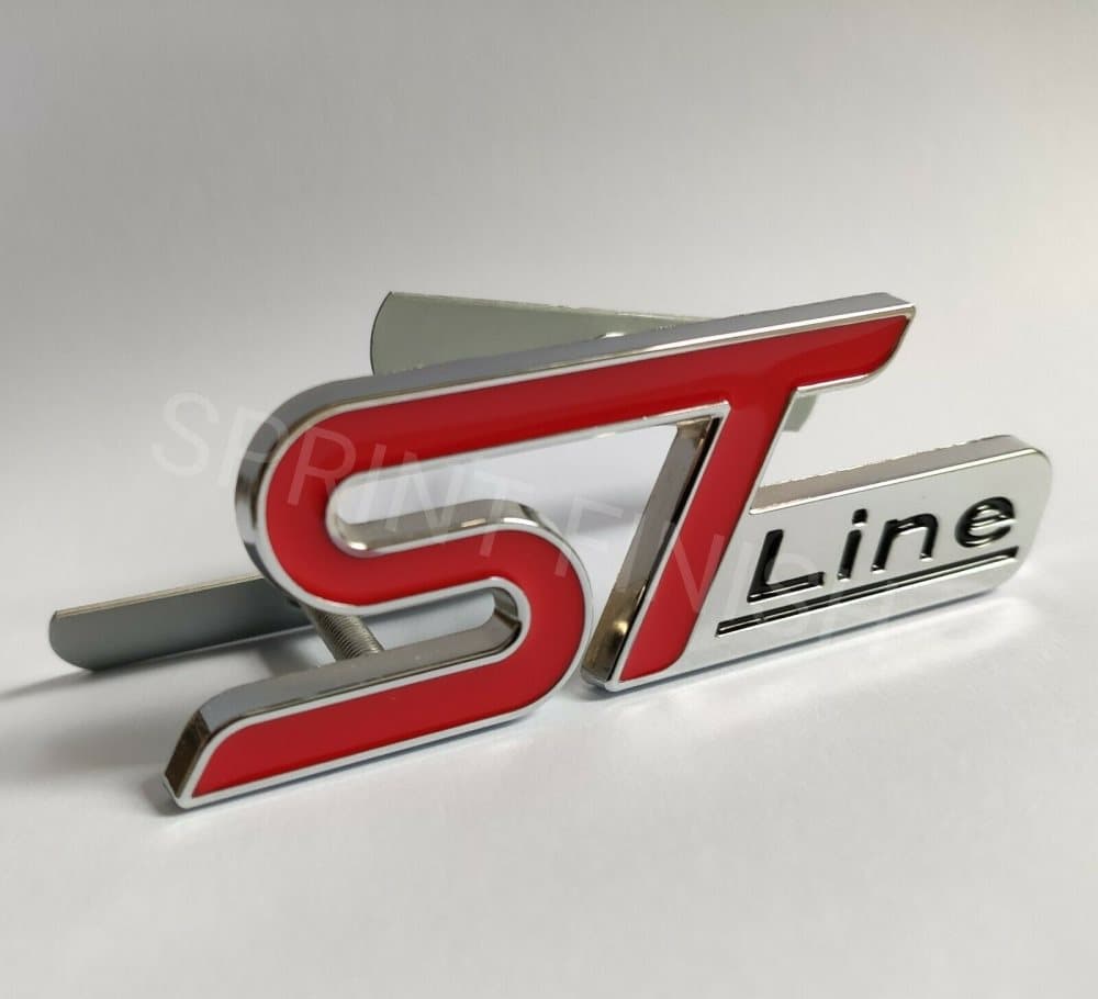 Red Silver ST Line Grille Badge Kit for Ford Focus Fiesta Puma Kuga EcoSport Car