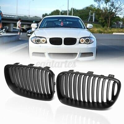 Matte Black Kidney Grilles Grill For BMW 1 SERIES E81/E82/E87/E88 2007-2013