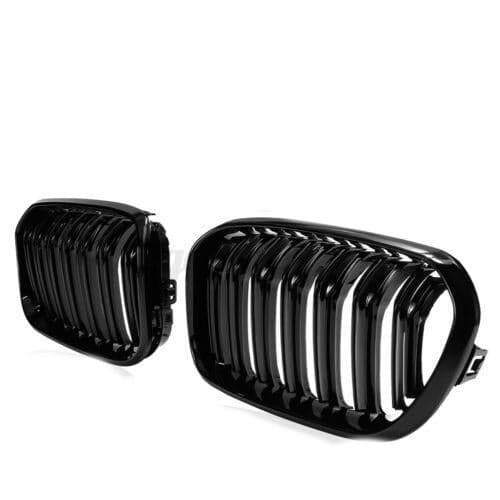 Gloss Black Front Kidney Grilles Grill For BMW F20 F21 1 Series M1 Style 15-17