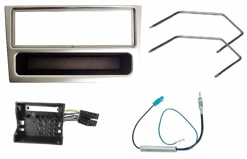 Stereo Silver Fascia Kit Surround Iso Aerial For Vauxhall Agila 2004 Onwards