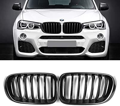 Glossy Black Front Kidney Grilles Grill For BMW X3 F25 X4 F26 2014-2017