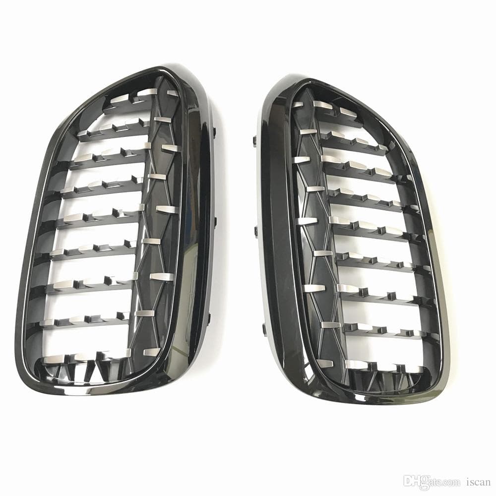 Front Kidney Grill Grilles Diamond Black&Chrome For BMW M4 F32 F33 F82 F83 13-17