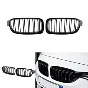 FRONT KIDNEY MATTE BLACK DUAL LINE GRILLES For BMW F30 F31 F35 3 Series 12-18