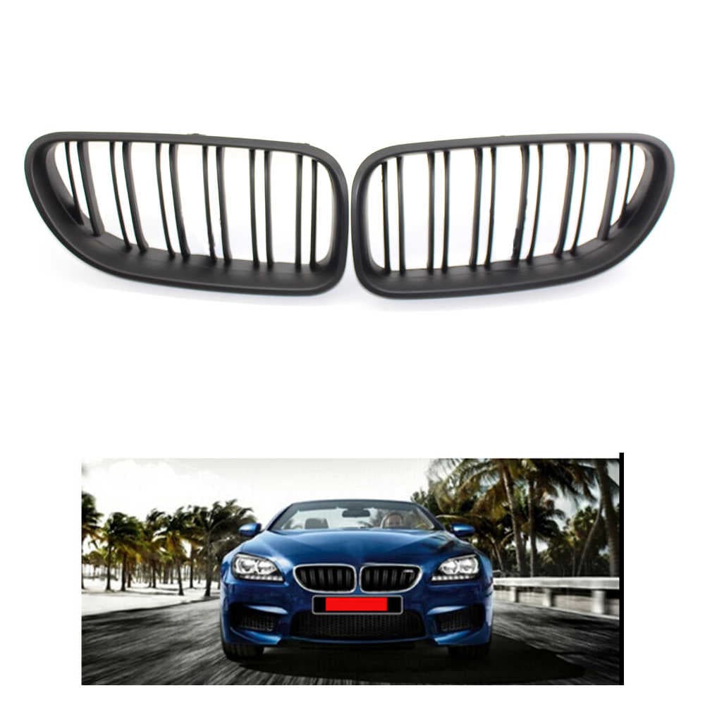 Pair Front Kidney Grille Matte Black For BMW M6 F06/F12/F13 640i 650i 2012-17