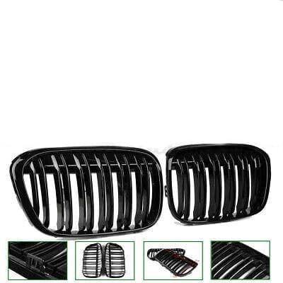 Gloss Black Dual Line Front Kidney Grille For BMW F48 F49 X1 X Series 2016-2017