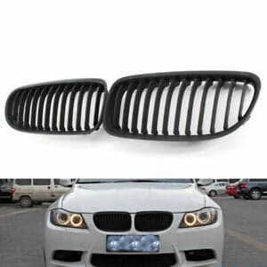 2x Front Kidney Matte Black Grill Grille For BMW 3 Series E90 E91 Facelift 09-11