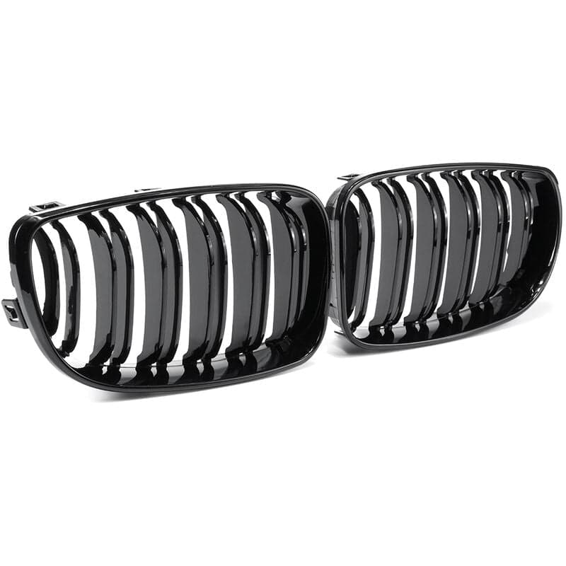 2x Glossy Black Kidney Grill Grilles For BMW E81 E82 E87 E88 1 Series 2007-2013
