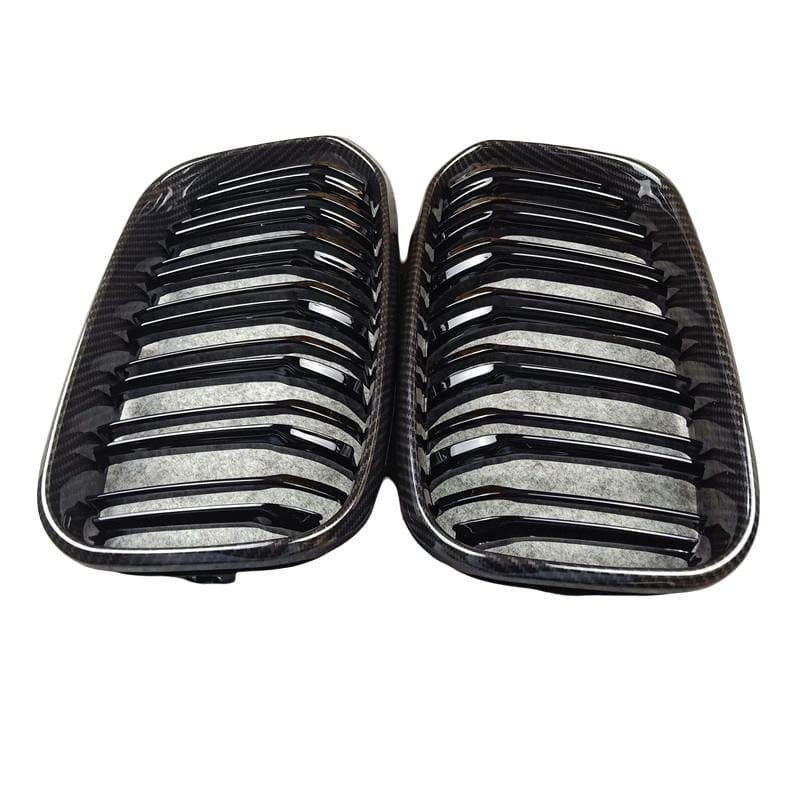 Carbon Black Dual Line Front Kidney Grille For BMW F01 F02 F03 F04 2009-2015