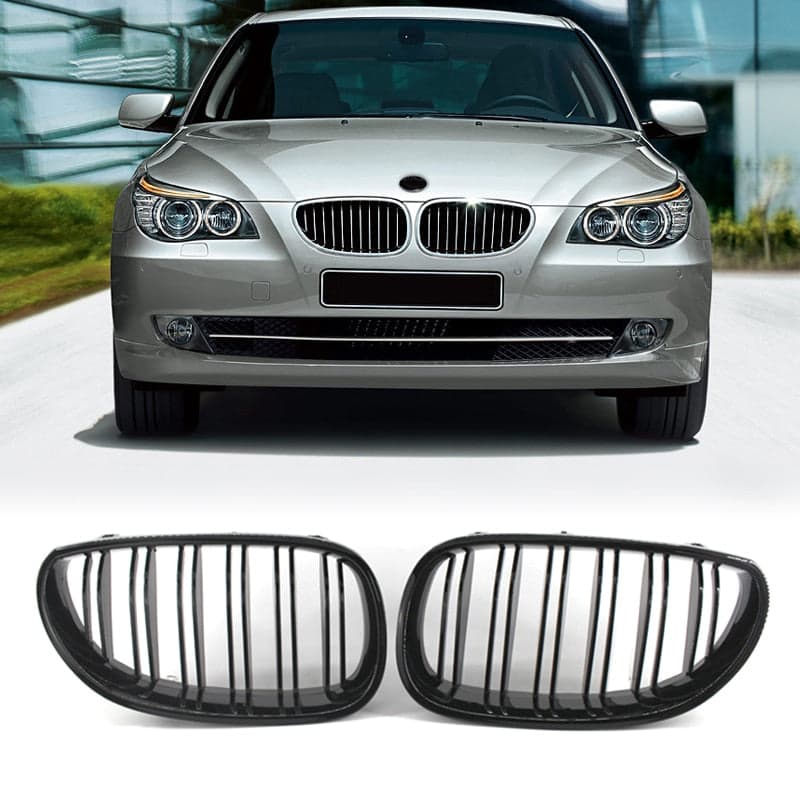 Pair Front Kidney Matte Black Grill Grilles For BMW E60 E61 5 Series M5 03-10