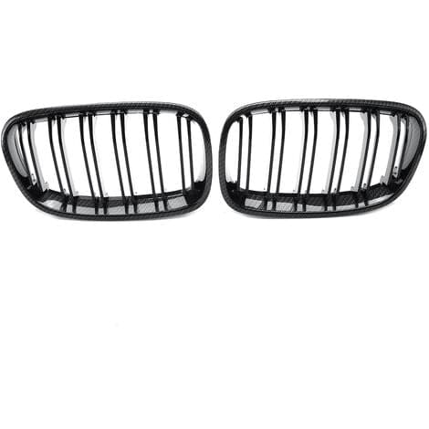 Pair Front Kidney Carbon Black Grill Grille For BMW F20 F21 1 Ser