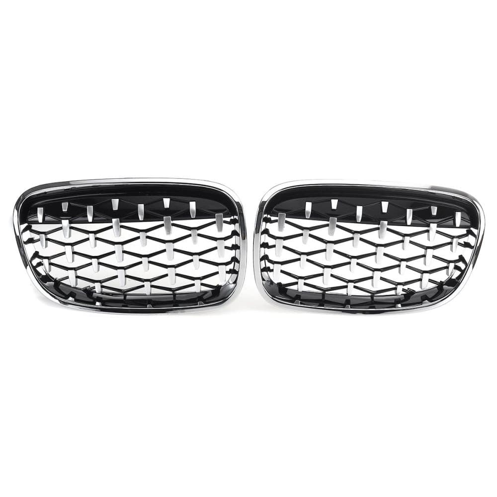 Chrome Diamond Front Kidney Grilles Grill For BMW 1 Series F20 F21 2015-201