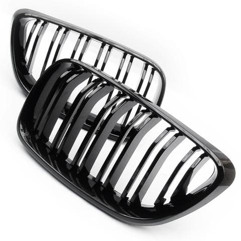 Pair Carbon Black Front Kidney Grille For BMW 2 Series F22 12-18 / F23 F24 14-18