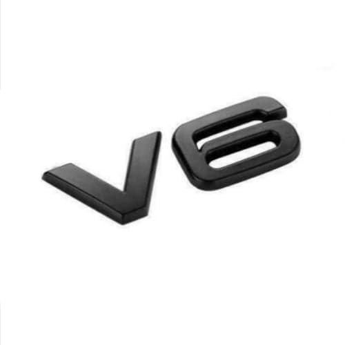 Black V6 rear boot lid lettering badge emblem for Audi.
