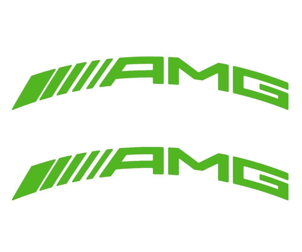 High Quality Brake Caliper Decal Stickers CURVED LOGO AMG 2x 76mm x 11mm Green