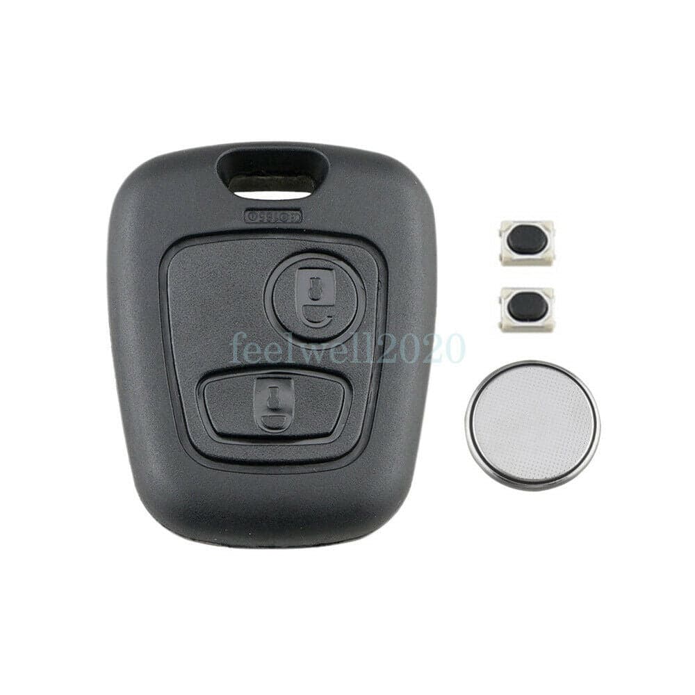 For Peugeot 107 207 307 2 Button Remote Car Key Fob Case Repair Switch & Battery