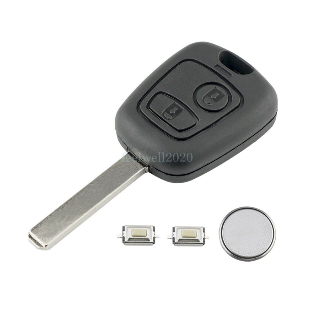 2 Button Remote Key Fob Case For Peugeot 107 207 307 VA2 Blade Switch Battery UK