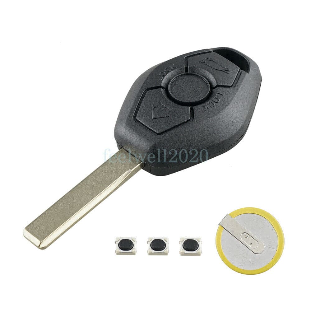 3 Button Key Fob Case For BMW 3 5 7 Series E39 E60 E90 + Switch LIR2025 Battery