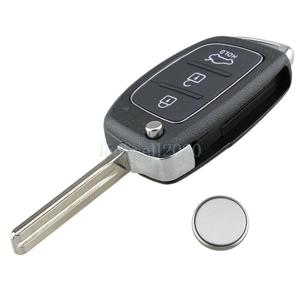 For Hyundai I10 I20 I40 IX35 Tucson 3 Button Flip Remote Key Case Cover Battery