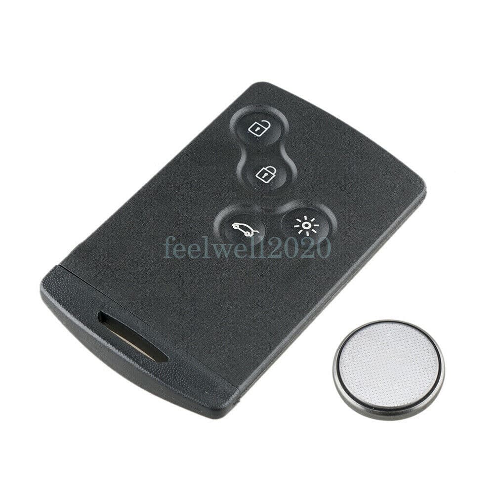 4 Button For Renault Laguna Megane Clio Scenic Smart Key Card Key Shell Battery