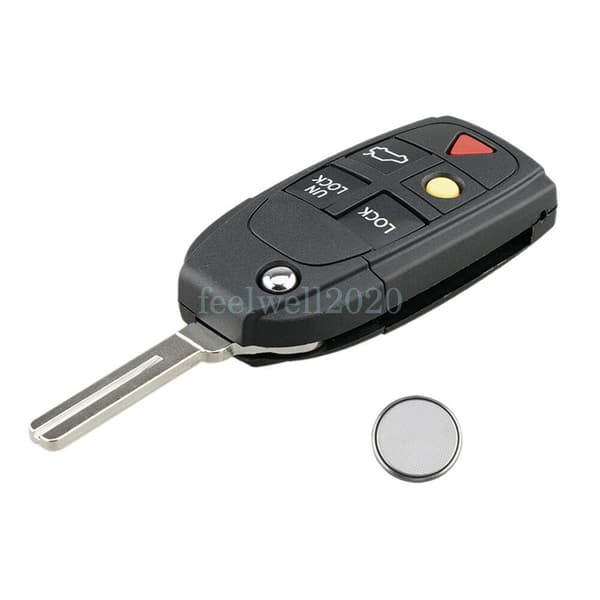 5 Button Remote Key Fob Case For VOLVO V70 XC70 XC90 S60 S80 + CR2032