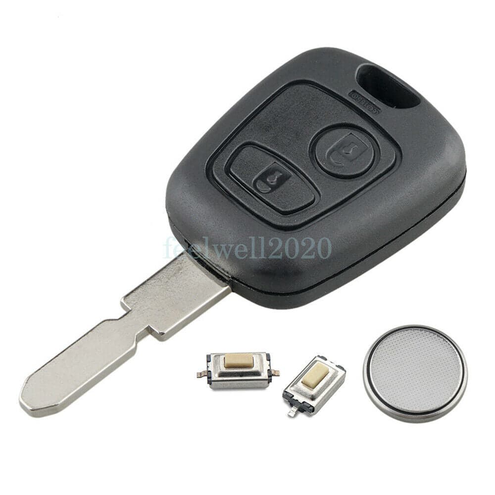 2 Button Key Fob Case For PEUGEOT 107 207 307 407 106 206 306 Switches Battery