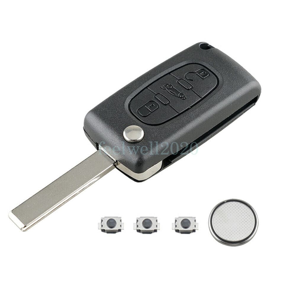 3 Button Key Fob Case HU83 CE0523 Battery For Peugeot 207 307 308 407 508 Repair