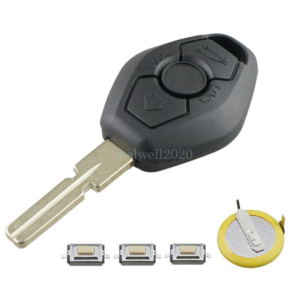 Remote Key Fob Case HU58 Blade + Battery For BMW E46 E39 E38 3 5 7 Series M3 M5