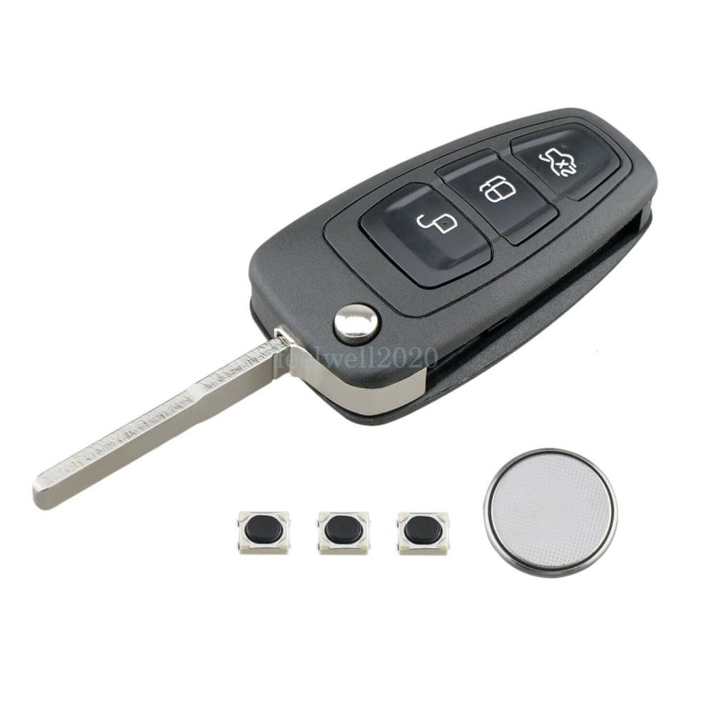 3 Button Flip Remote Key Fob Case Battery For Ford Focus MK3 Fiesta C-Max UK