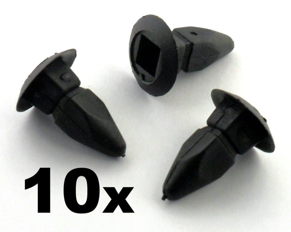 10x Skoda Plastic Nut Grommet for Bumpers, Wings, Wheel Arches, Linings & Panels