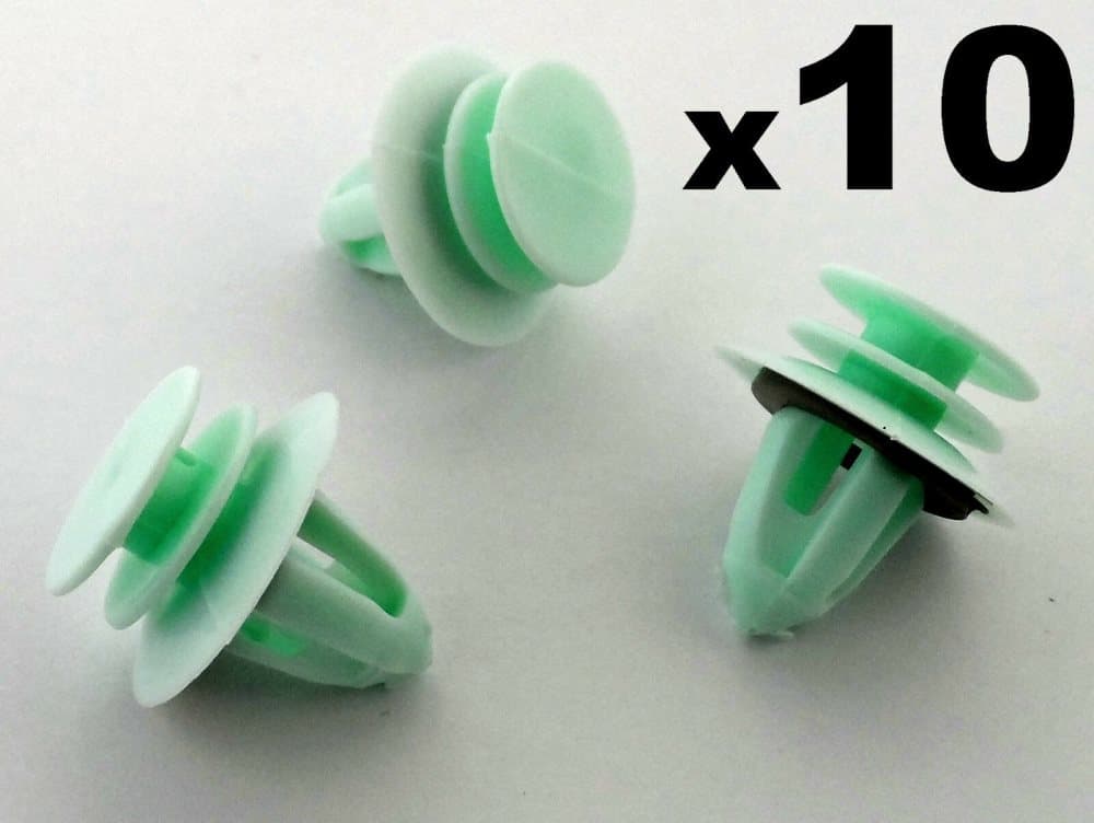10x Skoda Door Card Clips- Green Interior Door Panel Trim Clips Fasteners