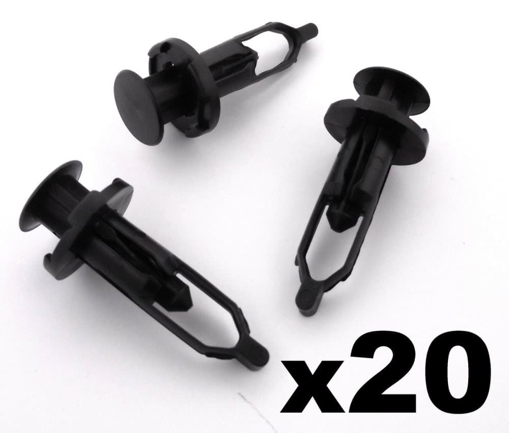 20x 9mm Toyota Plastic Rivet Clips for Bumper, Grill, Mudflaps & Rocker Cover