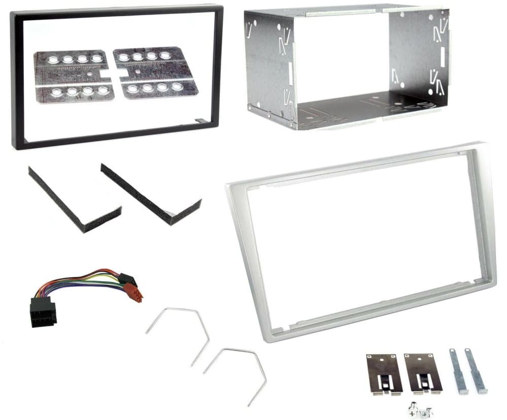 CD Radio Stereo Double 2 Din Gloss Silver Facia Fascia Cage Kit For Vauxhall