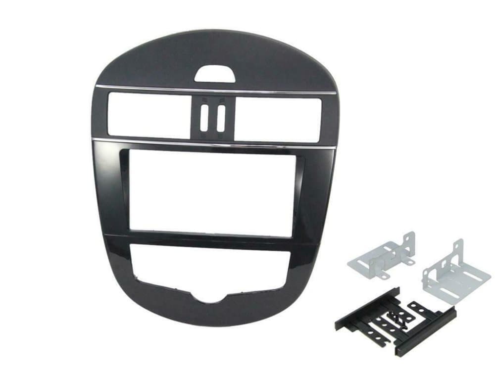 Radio Stereo Facia Fascia Ct23ns17 Double Din Black Fits Nissan Tilda Pulsar