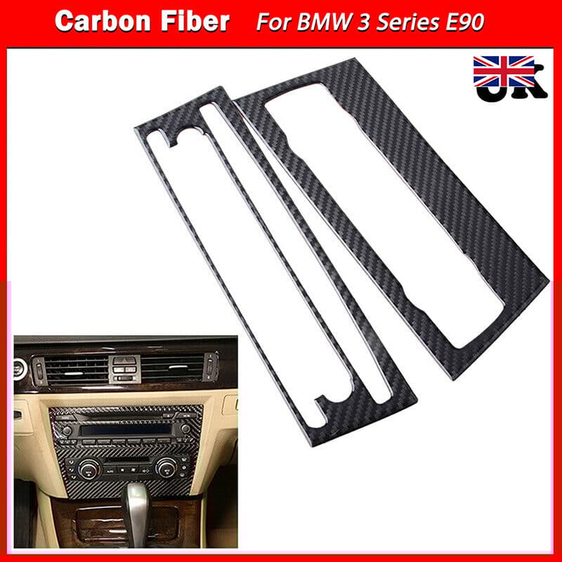 For BMW 3 Series E90 E92 E93 05-2012 Carbon Fiber Console CD&AC Panel Cover Trim
