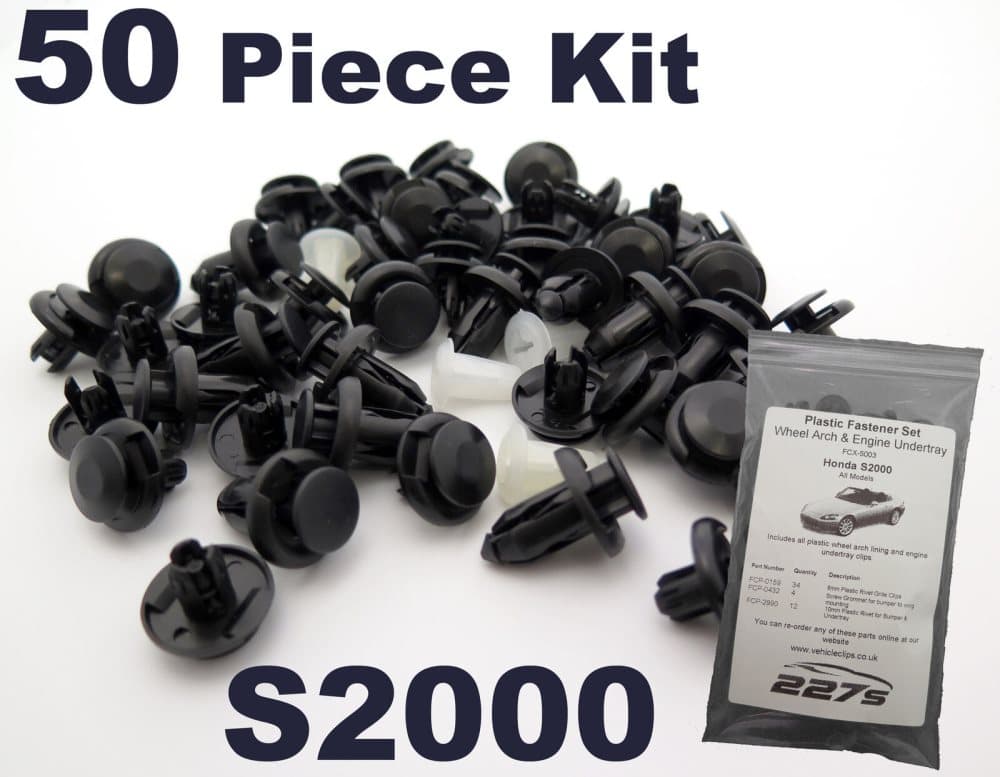 Plastic Trim Clip Kit for Honda S2000- Full Set of Wheel Arch & Undertray Clips