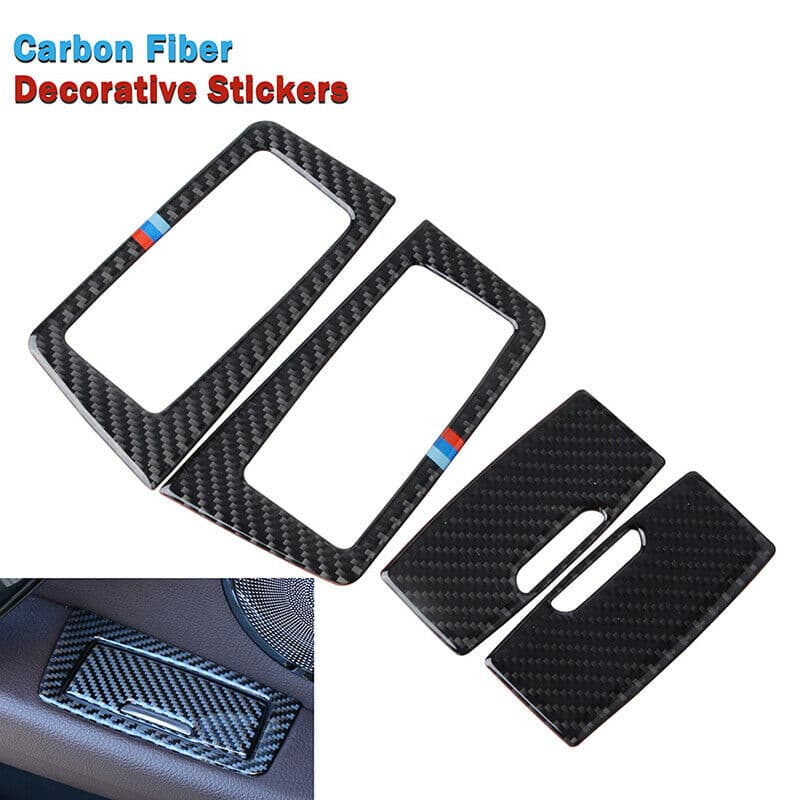 Real Carbon Fiber Interior Ashtray Box Frame Trim Sticker For BMW F30 F31 F32