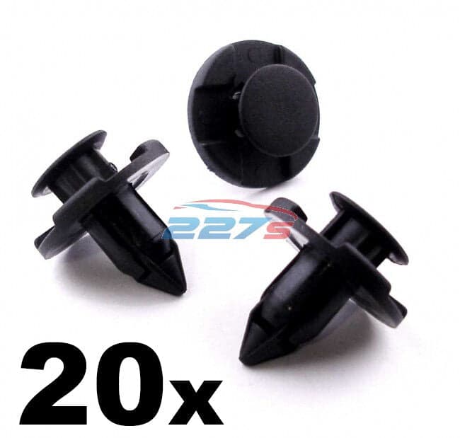 20x 8mm Plastic Trim Clips for some Nissan Wheel Arch Liners / Engine Bay Shield