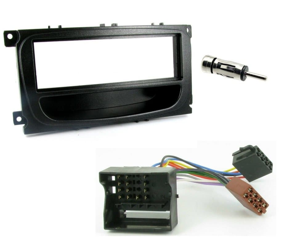 CD Radio Stereo Single Din Facia Fascia Plate Adaptor Panel Kit Black Fits Ford