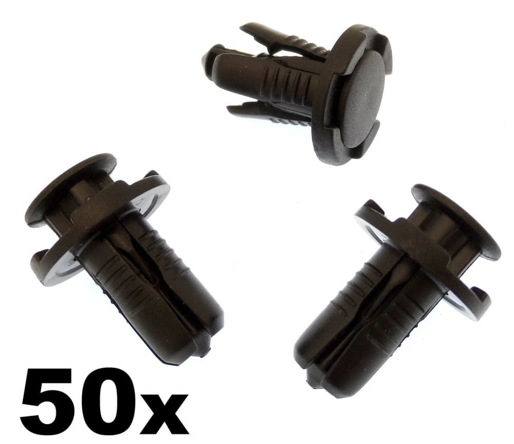 50x Plastic Bumper & Grille Cover Clips for Subaru, 10mm Push Fit Rivet Fastener