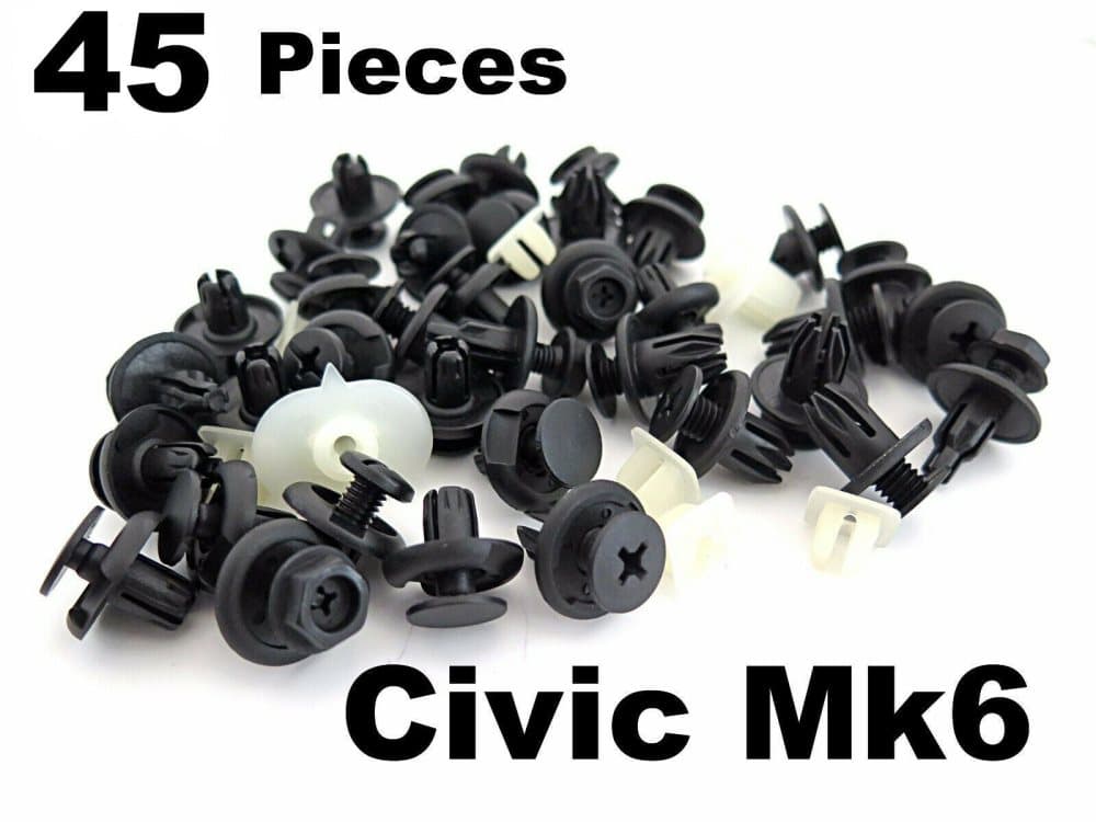 Plastic Trim Clip Kit for Honda Civic- Bumper, Wheel Arch & Undertray Clip Set