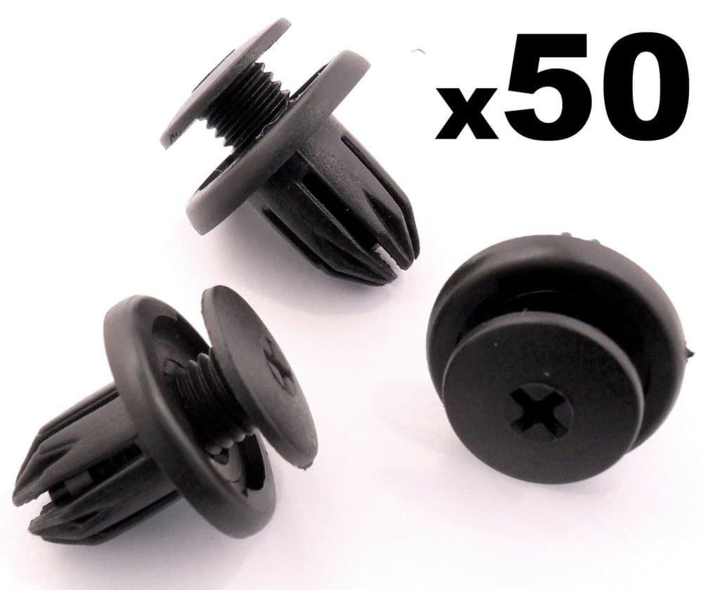 50x Mini Wheel Arch Lining, Splashguard, Bumpers & Sideskirt Plastic Trim Clips
