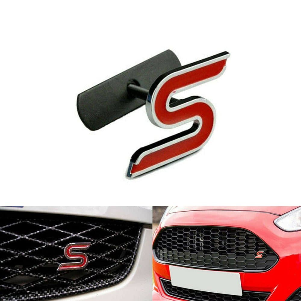 Metal Ford Zetec S Grill Badge For Fiesta/Focus S ST With Fitting Kit