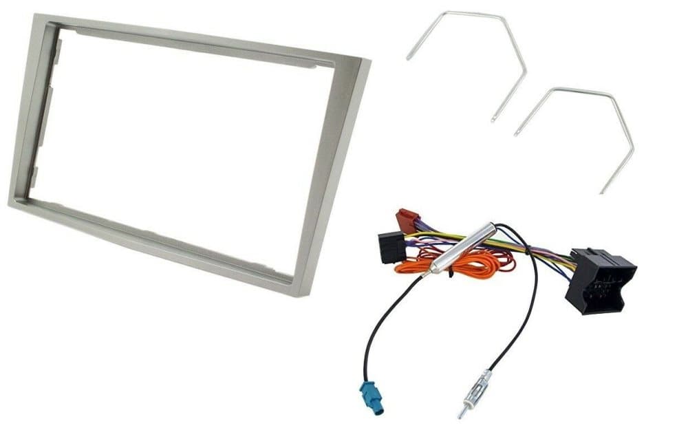 Stereo Double Din Fascia Panel Ct24vx23 Kit Dark Silver For Vauxhall Astra H