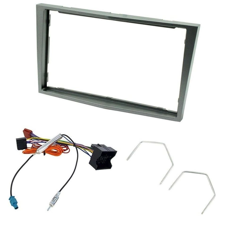 Stereo Double Din Facia Fascia Panel Ct24vx24 Dark Grey Kit For Vauxhall Astra H