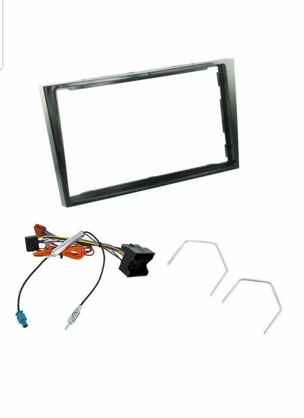 Stereo Double Din Facia Fascia Panel Piano Black Fitting Kit For Vauxhall